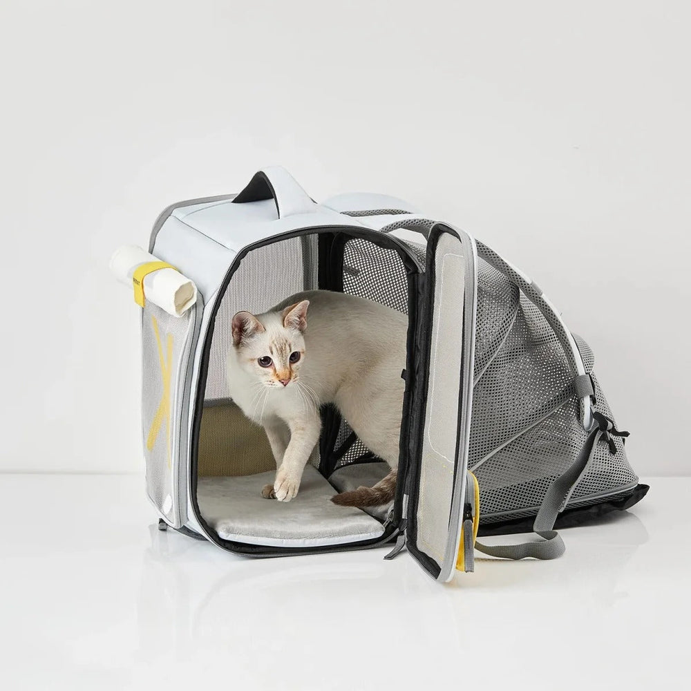 PETKIT Breezy xZone Katzenrucksack mit erweiterbarem Zeltbereich, faltbar, für Haustiere bis 6 kg, Grau - petkit-6973293802337-07.jpg