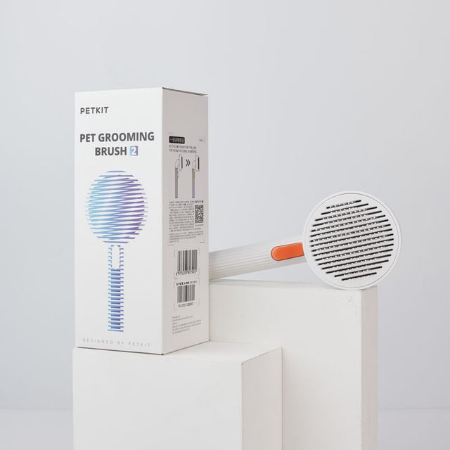 PETKIT Grooming Brush 2 Fellbürste mit Haarauswurf-Taste für Katzen und Hunde, Unterwolle und Entfilzung, Weiß - petkit-6973293807905-04.jpg