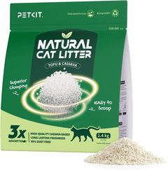 PETKIT Natur-Katzenstreu PKCL11 aus Tofu und Maniok mit Natron, klumpend, staubarm, 4 Beutel à 2,4 kg - petkit-6975069306063-02.jpg