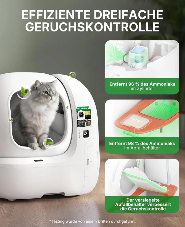 PETKIT Purobot Max Pro 2 selbstreinigende Katzentoilette P9904 mit KI-Kamera und App-Steuerung, Weiß - petkit-6975069306278-06.jpg