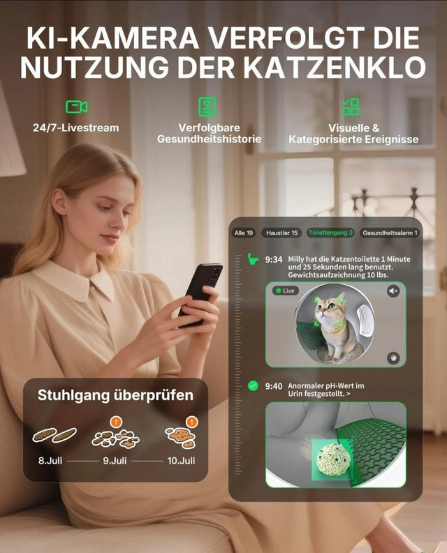 PETKIT Purobot Max Pro 2 selbstreinigende Katzentoilette P9904 mit KI-Kamera und App-Steuerung, Weiß - petkit-6975069306278-09.jpg