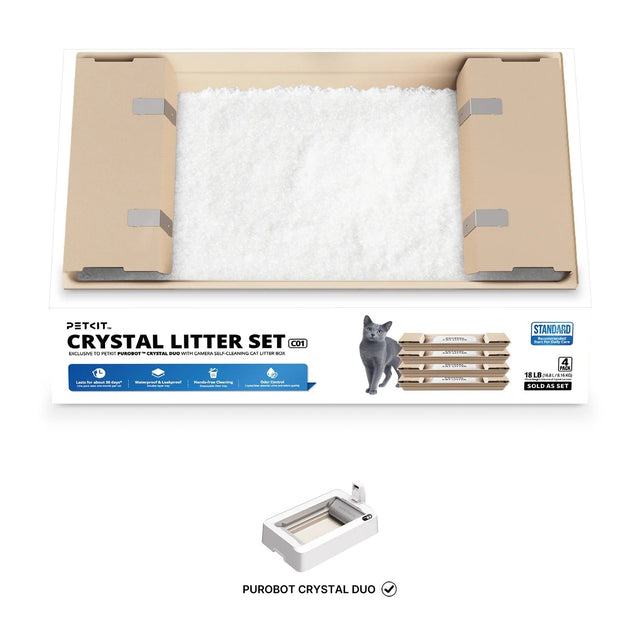PETKIT Crystal Litter Set C01 Kristallstreu für Purobot Crystal Duo, 4 Einweg-Schalen à 2,04 kg Streu - petkit-6975069306551-03.jpg