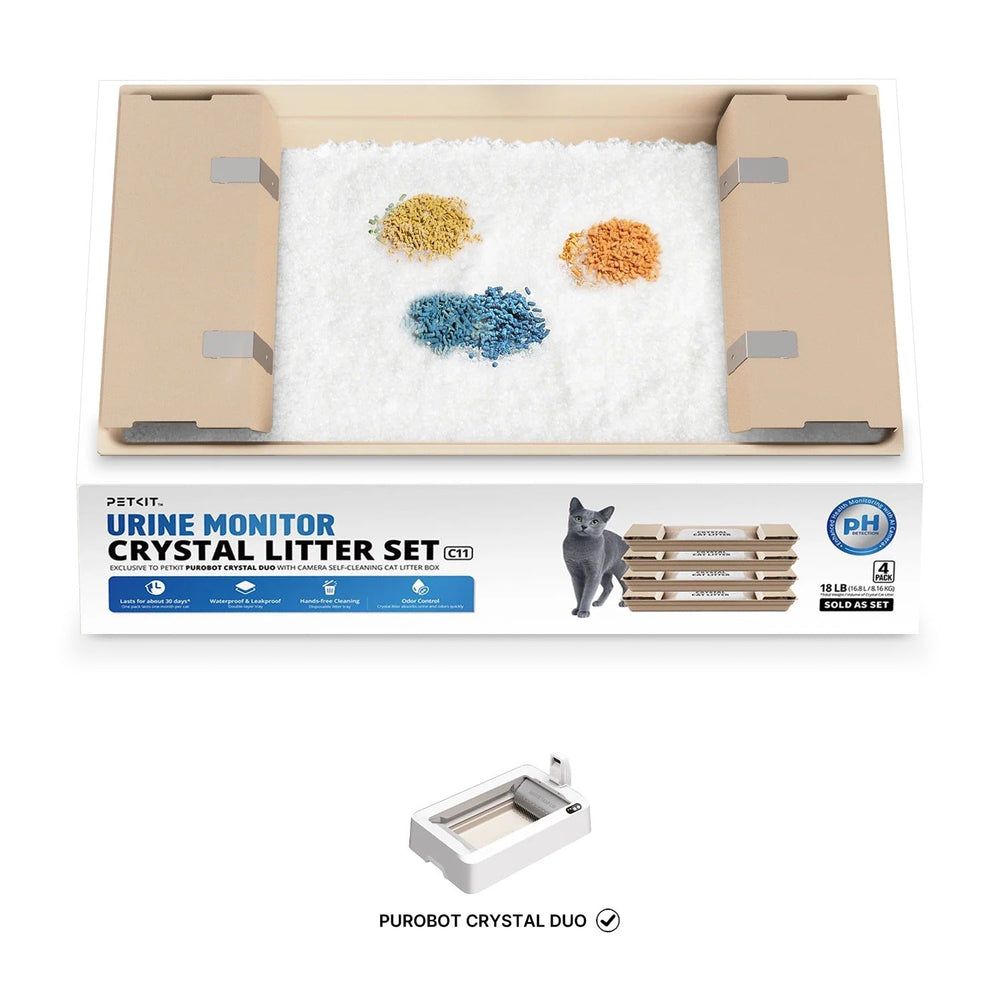 PETKIT Urine Monitor Crystal Litter Set C11 mit pH-Indikator für Purobot Crystal Duo, 4 Einweg-Schalen à 2,04 kg Streu - petkit-6975069306650-03.jpg