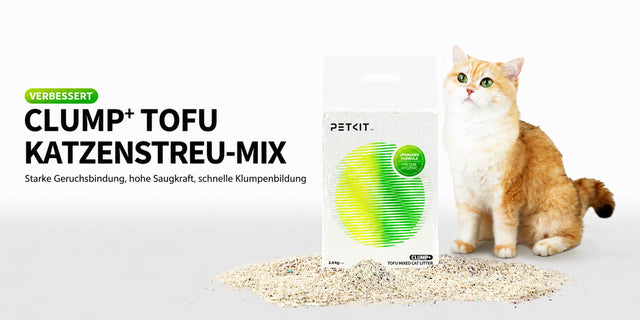 PETKIT Clump+ Tofu-Mischstreu PKCL12 mit Aktivkohle und Zeolith, klumpend, staubarm, 3 Beutel à 2,4 kg - petkit-6973293808971-02.webp