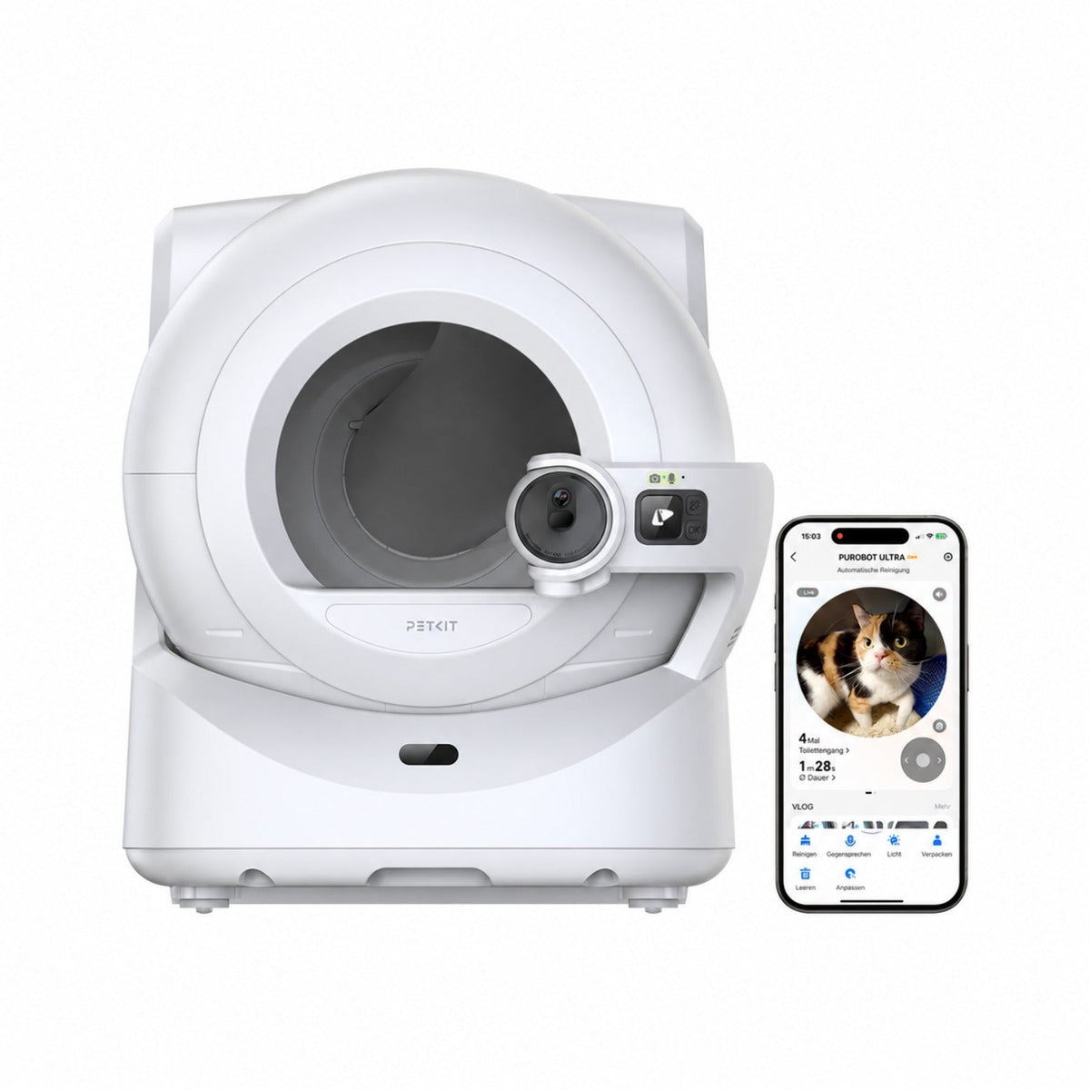 PETKIT Purobot Ultra selbstreinigende Katzentoilette P9903 mit KI-Kamera und automatischer Beutelverpackung, Weiß - petkit-6975069305523-08.jpg