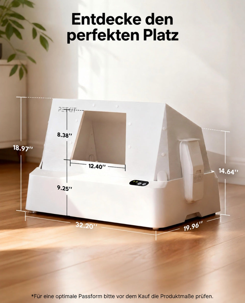 PETKIT Purobot Crystal Duo mit Vordereingang (Front-Entry Hood) selbstreinigende Katzentoilette mit KI-Kamera, Weiß - petkit-6975069308807-02.jpg