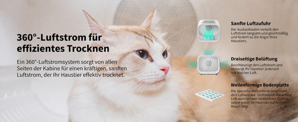 PETKIT AirSalon Max Haustiertrockner Box 60 L, 360°-Trocknung, leise ≤ 42 dB, Negativ-Ionen, App-Steuerung, Weiß - petkit-6975069301389-06.webp