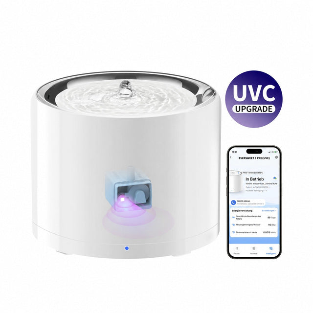 PETKIT EverSweet 3 Pro (UVC) Trinkbrunnen, kabellose UVC-Pumpe, 1,6 L, Edelstahl 304, App, weiß - petkit-6975069301891-02.jpg