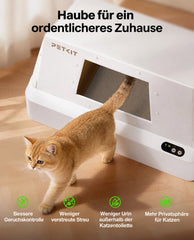 PETKIT Purobot Crystal Duo mit Vordereingang (Front-Entry Hood) selbstreinigende Katzentoilette mit KI-Kamera, Weiß - petkit-6975069308807-03.jpg