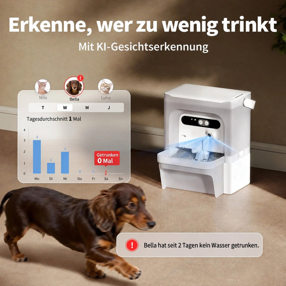 PETKIT EverSweet Ultra Trinkbrunnen mit KI-Kamera, 5 L Frischwassertank, WLAN, Selbstreinigung, weiß - petkit-6975069308517-05.jpg