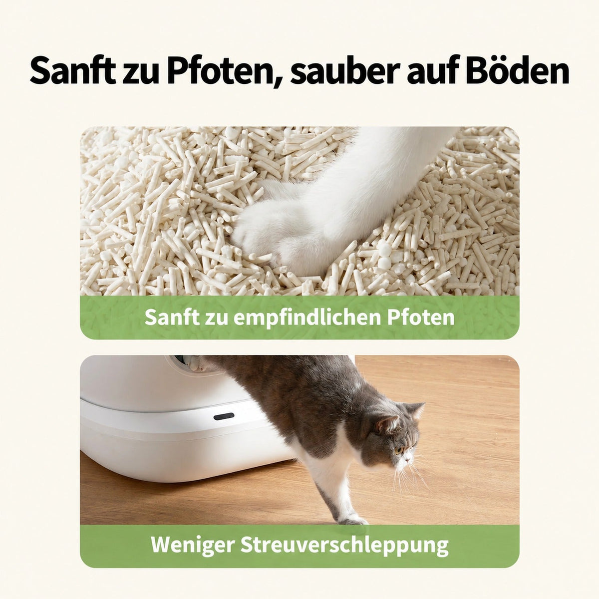 PETKIT Natur-Katzenstreu PKCL11 aus Tofu und Maniok mit Natron, klumpend, staubarm, 4 Beutel à 2,4 kg - petkit-6975069306063-11.jpg